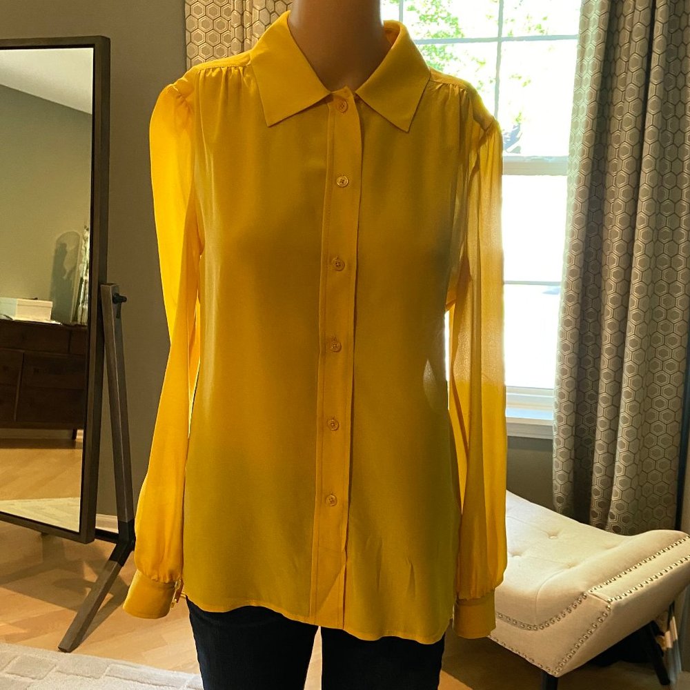 Yellow Tory Burch 100% Silk Blouse